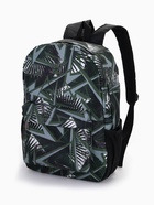 Рюкзак школьный на молнии, с карманами, с принтом, размер 30×13×42 см, тёмно-зелёный - Фото 5