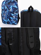 Рюкзак школьный "Абстракция", 3 кармана, размер 30×13×42 см, синий - Фото 5