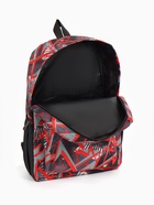 Рюкзак школьный на молнии, с карманами, с принтом, 30×13×42 см, чёрный - Фото 12