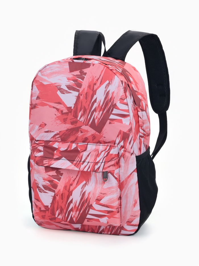 Рюкзак школьный на молнии, с карманами, с принтом абстракция, размер 30×13×42 см, красный - Фото 1