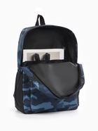 Рюкзак школьный на молнии, с карманами, с принтом, размер 30×13×42 см, тёмно-синий/чёрный - Фото 10