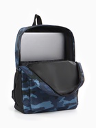 Рюкзак школьный на молнии, с карманами, с принтом, размер 30×13×42 см, тёмно-синий/чёрный - Фото 4