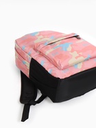 Рюкзак школьный на молнии, с карманами, с принтом, размер 30×13×42 см, розовый/голубой/бежевый - Фото 6