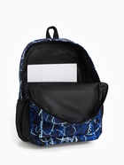 Рюкзак школьный на молнии, с карманами, с надписями, размер 30×13×42 см, синий - Фото 11