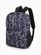 Рюкзак школьный на молнии, с карманами, с надписями, размер 30×13×42 см, чёрный/серый - Фото 9