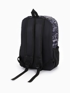 Рюкзак школьный на молнии, с карманами, с надписями, размер 30×13×42 см, чёрный/серый - Фото 8