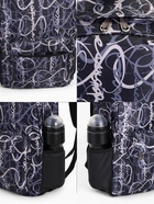 Рюкзак школьный на молнии, с карманами, с надписями, размер 30×13×42 см, чёрный/серый - Фото 5