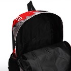 Рюкзак школьный из текстиля на молнии, 3 кармана, цвет красный - фото 11024505