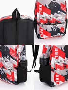 Рюкзак школьный на молнии, с карманами, с абстрактным принтом, размер 30×13×42 см, красный - Фото 8