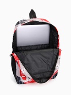 Рюкзак школьный на молнии, с карманами, с абстрактным принтом, размер 30×13×42 см, красный - Фото 4