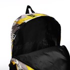 Рюкзак школьный из текстиля на молнии, 3 кармана, цвет жёлтый - фото 11024509