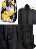 Рюкзак школьный на молнии, с карманами, с абстрактным принтом, размер 30×13×42 см, жёлтый - Фото 6