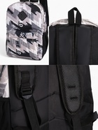 Рюкзак школьный на молнии, с карманами, с абстрактным принтом, размер 30×13×42 см, серый - Фото 6