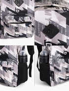 Рюкзак школьный на молнии, с карманами, с абстрактным принтом, размер 30×13×42 см, серый - Фото 5