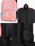 Рюкзак школьный на молнии, с карманами, с принтом, размер 30×13×42 см, розовый/голубой/белый - Фото 6