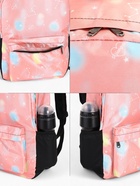 Рюкзак школьный на молнии, с карманами, с принтом, размер 30×13×42 см, розовый/голубой/белый - Фото 5