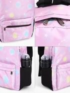 Рюкзак школьный на молнии, с карманами, с принтом, размер 30×13×42 см, сиреневый/фиолетовый - Фото 5