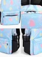 Рюкзак школьный на молнии, с карманами, с принтом, размер 30×13×42 см, голубой/розовый - Фото 8