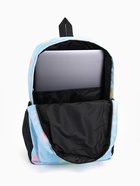 Рюкзак школьный на молнии, с карманами, с принтом, размер 30×13×42 см, голубой/розовый - Фото 4