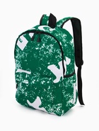 Рюкзак молодёжный на молнии, с карманами, размер 30×13×42 см, зелёный - Фото 9