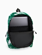 Рюкзак молодёжный на молнии, с карманами, размер 30×13×42 см, зелёный - Фото 4