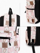 Рюкзак школьный на молнии, с карманами, с рисунком, 30×13×42 см, с принтом, розовый - Фото 6