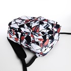 Рюкзак школьный на молнии, 3 наружных кармана, цвет чёрный/красный - фото 11024604