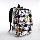 Рюкзак школьный на молнии, 3 наружных кармана, цвет чёрный/жёлтый - Фото 3
