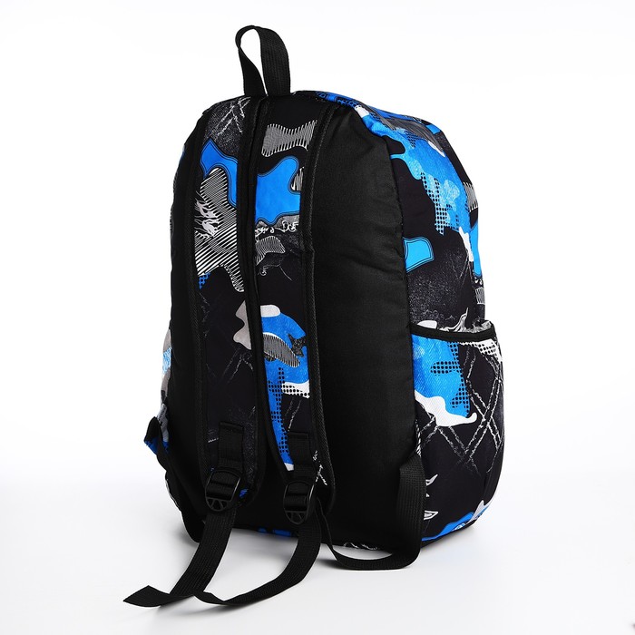 Рюкзак молодёжный из текстиля, 3 кармана, цвет синий - фото 1907909980