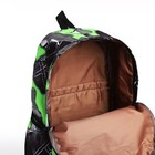 Рюкзак молодёжный из текстиля, 3 кармана, цвет серый/зелёный - фото 7852386