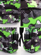 Рюкзак школьный на молнии, с карманами, с принтом, размер 30×13×42 см, серый/зелёный - Фото 5