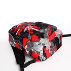 Рюкзак молодёжный из текстиля, 3 кармана, цвет красный/серый - фото 7852389