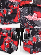 Рюкзак школьный на молнии, с карманами, с принтом, размер 30×13×42 см, красный/чёрный - Фото 5