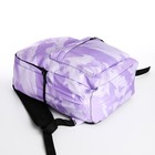Рюкзак молодёжный из текстиля на молнии, 3 кармана, цвет сиреневый - Фото 3