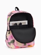 Рюкзак школьный на молнии, с карманами, с принтом, размер 30×13×42 см, розовый - Фото 11