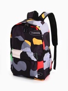 Рюкзак школьный на молнии, с карманами, с абстрактным рисунком, размер 30×13×42 см, с принтом, чёрный - Фото 9