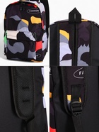 Рюкзак школьный на молнии, с карманами, с абстрактным рисунком, размер 30×13×42 см, с принтом, чёрный - Фото 6