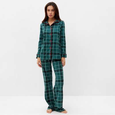 Пижама новогодняя женская (рубашка, брюки) KAFTAN Green mood, размер 48-50