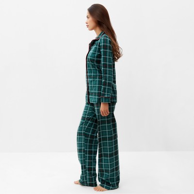 Пижама новогодняя женская (рубашка, брюки) KAFTAN Green mood, размер52-54