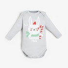 Боди детское «Крошка Я. Мой первый НГ», рост 86-92 см, серое - Фото 1