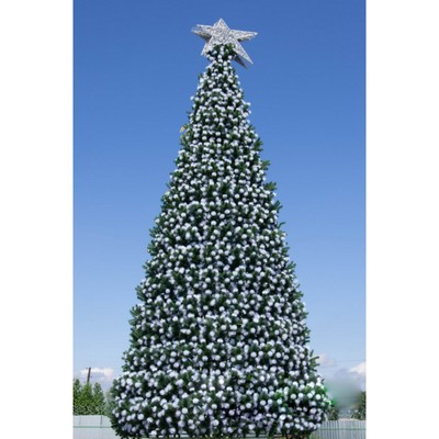 Сосна искусственная Green trees «Уральская», с белыми кончиками, цвет зелёный, 4 м