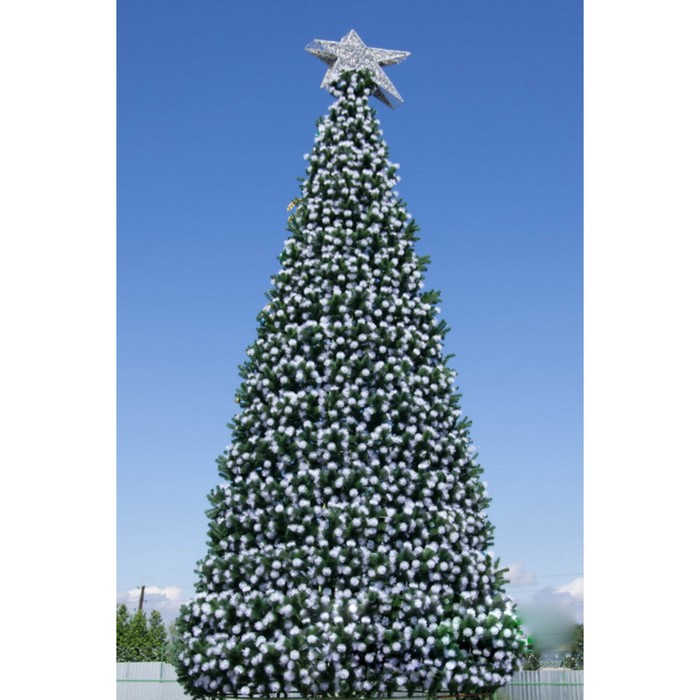 Сосна искусственная Green trees «Уральская», с белыми кончиками, цвет зелёный, 4 м - Фото 1
