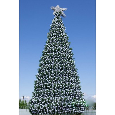Сосна искусственная Green trees «Уральская», с белыми кончиками, цвет зелёный, 14 м