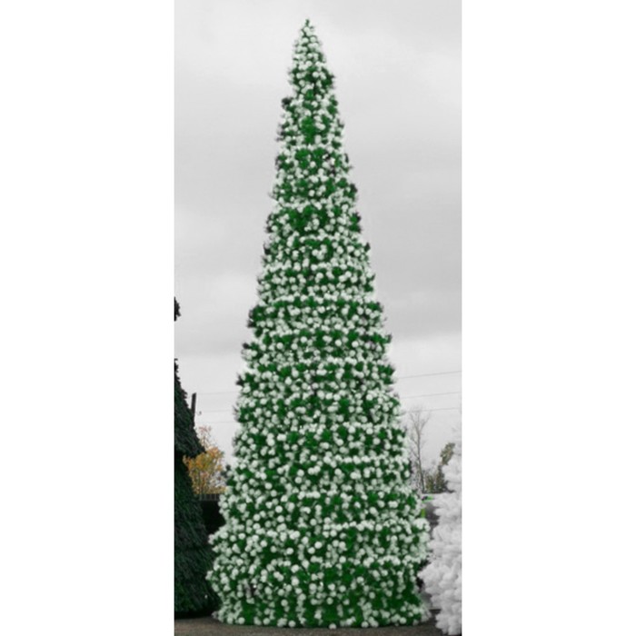 Сосна искусственная Green trees «Евро-2», с белыми кончиками, цвет зелёный, 19 м