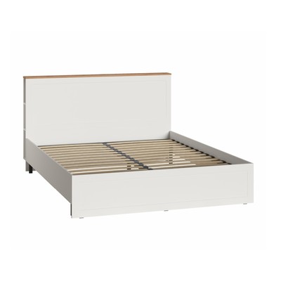 Кровать двуспальная «Остин 11.53», 1600×2000 мм, цвет белый шагрень/дуб золотой