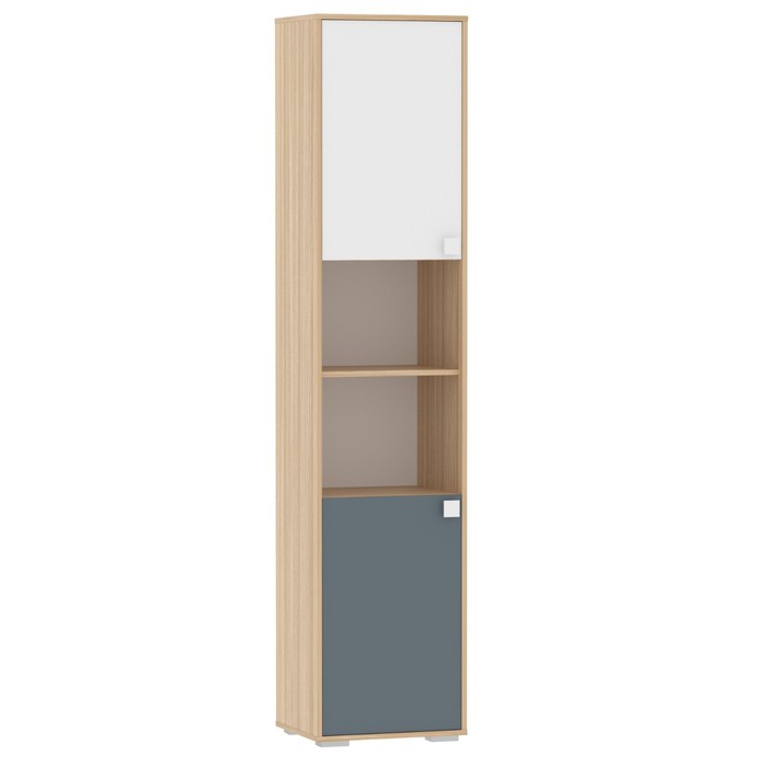 Шкаф - пенал «Элиот 041.71», 484×400×2202 мм, цвет белый фасадный/маренго/баунти песочный - Фото 1