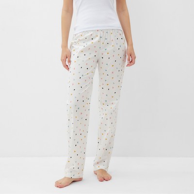 Брюки домашние женские KAFTAN «Осколки», размер 52-54, белые