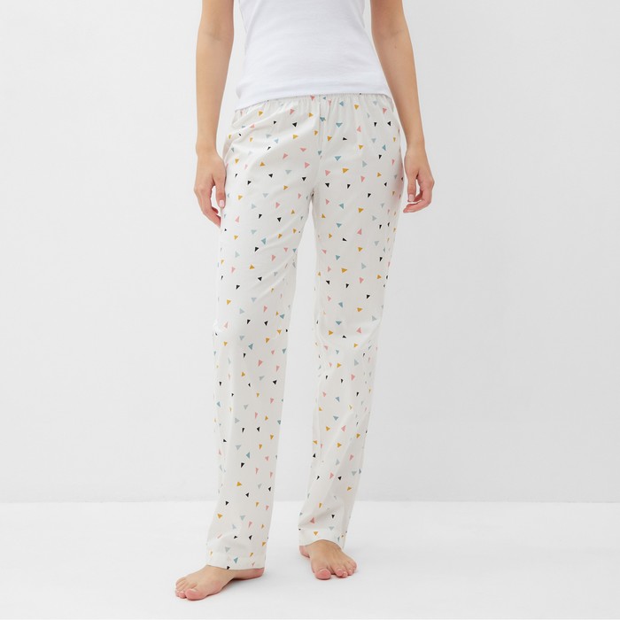 Брюки домашние женские KAFTAN «Осколки», размер 52-54, белые