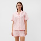 Пижама (рубашка, шорты) женская KAFTAN "Beautiful", размер 40-42, розовый - фото 320560637
