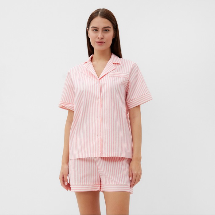 Пижама (рубашка, шорты) женская KAFTAN Beautiful, размер 40-42, розовый